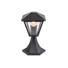 RABALUX RAB-7148 Báliza Lámpara de Pie Exterior Paravento 1xE27 IP44, Luminaria Jardín Aluminio Negro Cristal Transparente