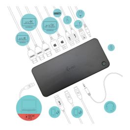 I-TEC Docking Station USB 3.0/USB-C/Thunderbolt con PD 100W, 3x 4K 60Hz para Portátiles