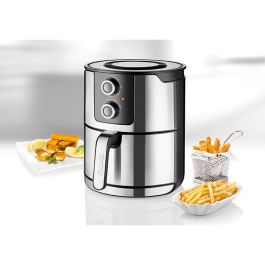 Unold 58655 Freidora de Aire Caliente XL 5L 1400W Negra/Acero Inoxidable con Funciones Hornear y Asar