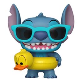 FUNKO Figura POP Disney Lilo & Stitch - Stitch with Tuber - Figura de vinilo de 9cm