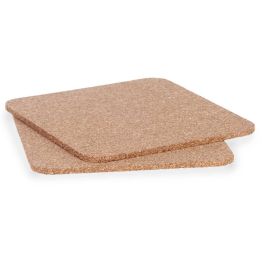 Kinvara Set 2 Salvamanteles de Corcho Cuadrados 18 cm para Mesa - Diseño Natural y Funcional (12 Unidades)