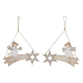 Decoracion Colgante Navidad Moderna DKD Home Decor Blanco Dorado 0.5 x 15 x 22.5 cm (2 Unidades) Precio: 6.69000046. SKU: B137RTVGR6