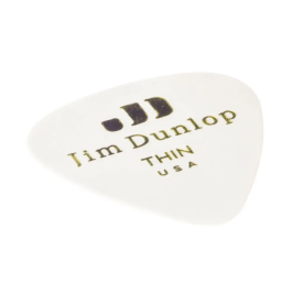 DUNLOP Pack 12 Púas Genuine Celluloid Blancas - Thin
