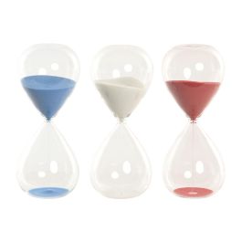 DKD Home Decor Hangzhou design 26a Reloj de Arena Atlantico Cristal Azul Rojo Blanco 6.5 x 16 x 6.5 cm (6 Unidades)