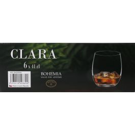 Bohemia Set 6 Vasos Cristal 410cc Colección Clara