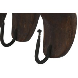 DKD Home Decor Perchero Pared Item Home Marron Oscuro Madera 12 x 54 x 28 cm (2 Unidades)