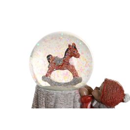 Figura Navidad Tradicional DKD Home Decor Gris Rojo 9.5 x 16 x 12.5 cm (2 Unidades)