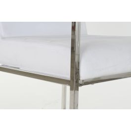 DKD Home Decor Butaca Moderno Blanco Acero Poliester 57 x 92 x 75 cm