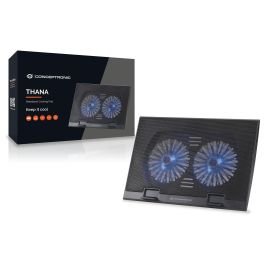 Conceptronic Base Refrigeración para Portátiles hasta 17" con 2 Ventiladores Ultrasilenciosos Ajustable