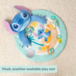Bright Starts BRI0074451174467 Disney Baby - Alfombra de Juego para Bebé Stitch, Evolutiva con Juguetes Sensoriales, Peluche, Espejo, Cojín y Sonajero