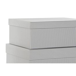 Caja DKD Home Decor Gris Blanco 33.5 x 15.5 x 43.5 cm Set de 10