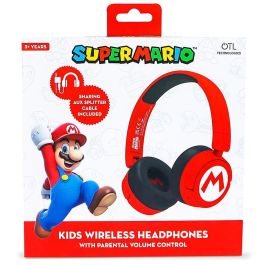 OTL Technologies Auriculares Inalámbricos Infantiles Super Mario Bros con Volúmen Limitado y 24h Batería