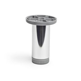 Rei Pata cilíndrica de aluminio acabado cromo brillo mod.405 Ø3,9x10cm para muebles bajos