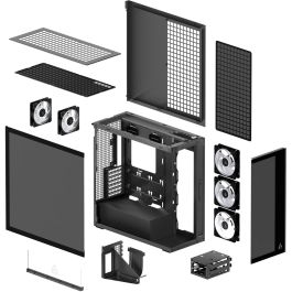 ARCTIC Xtender VG Midi Tower PC, Negro, con ventana y montaje GPU vertical, EATX, Metal, Vidrio templado, Gaming
