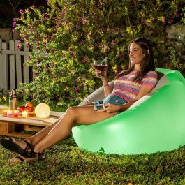Pack Sillón Hinchable con LED Multicolor y Asiento Hinchable con LED Multicolor y Mando a Distancia InnovaGoods