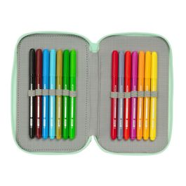 Estuche Escolar con Accesorios Disney Princess Bloom Rosa Aguamarina 12,5 x 19,5 x 5,5 cm 37 Piezas