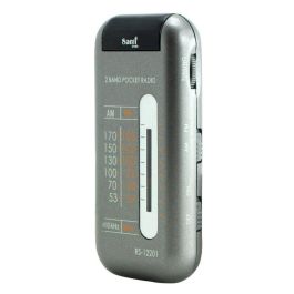 SAMI Radio XS 2 Bandas con DSP, Receptor y Clip Metálico para Auricular Plateado