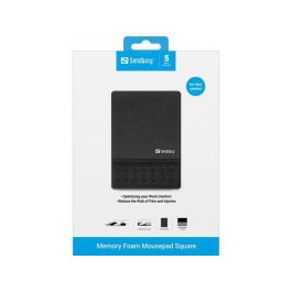 Sandberg Alfombrilla de Ratón con Espuma Viscoelástica, Soporte Muñeca, Antideslizante, Diseño Confortable