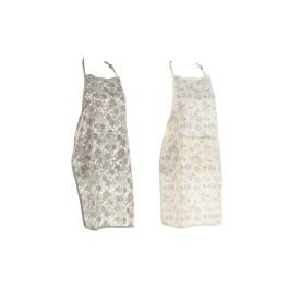 DKD Home Decor Ivy&daisy 2022 Delantal Tradicional de Algodón Verde Beige 108 x 60 cm Set de 2