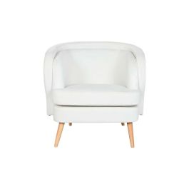Butaca DKD Home Decor Blanco Natural Madera 91 x 80 x 78 cm