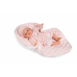 Antonio Juan Muñeca Bimba Llorona con Sonidos, Mantita Acolchada, 37 cm, Cuerpo de Tela, para +3 años, requiere 3 pilas LR44