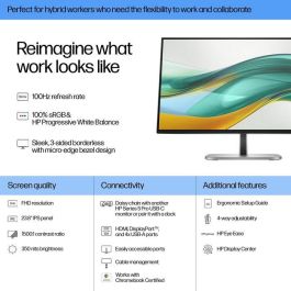 HP 524pf Monitor Series 5 Pro de 23.8 pulgadas FHD para trabajo, con claridad visual, confort ajustable y diseño moderno