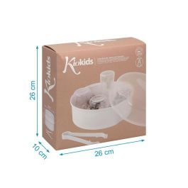 KioKids Esterilizador Microondas Con Pinzas, Capacidad Múltiple, 5-8 Minutos, +0 Meses