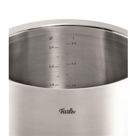 Fissler Olla Profi 20 cm con tapa de cristal, apta para inducción, escala de medición - 08412920000/0