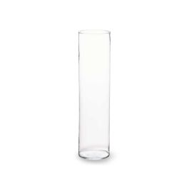 Giftdecor Jarrón de Cristal Cilindro Transparente 15 cm Diam x 60 cm Alto