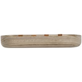 DKD Home Decor Vela Decorativa Balinesa Natural para Ambientes Cálidos y Relajantes, de Paulownia y Cera, 10.7 x 5 x 32.5 cm