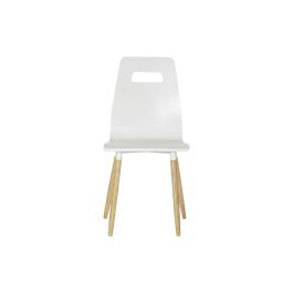 Silla Moderno DKD Home Decor Blanco Marron Claro 50 x 88 x 43 cm