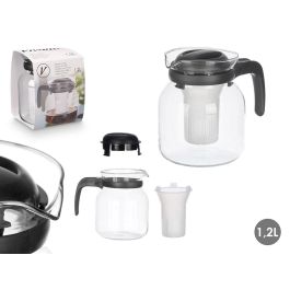 Jarra Tetera Vivalto 1.2L, Vidrio y Plástico PP, 17x16x12.5 cm, Transparente/Negro (12 Unidades) Precio: 44.5000006. SKU: B144C2CKLR