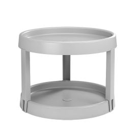 Metaltex Organizador giratorio Giro-2 para armarios de cocina, despensa o baño, 2 alturas Ø28 x 21 cm Gris