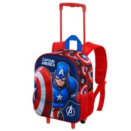 Marvel Capitán América Mochila Infantil 3D con Ruedas, Relieve Frontal, 2 Bolsillos Laterales, Multicolor Precio: 27.69000058. SKU: B13NAWAPM3