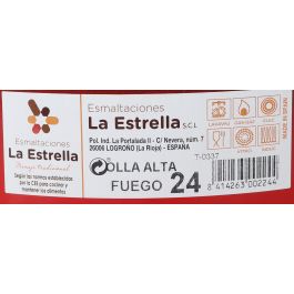 La Estrella Olla Alta con Tapa 24 cm 6L - Colección Fuego (2 Unidades)