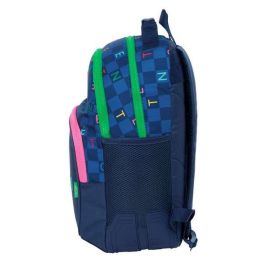 Mochila Escolar Benetton Damero Azul marino 32 x 42 x 15 cm