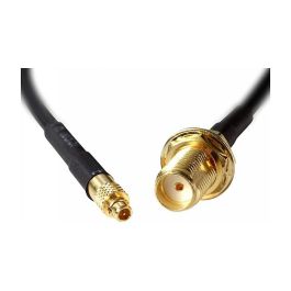 DeLOCK 88580 Cable Adaptador SMA Hembra a MMCX Macho para Antena, 0.2m / 20cm, Negro, 50 Ω