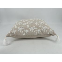 DKD Home Decor Cojín Boho Natural Blanco Algodón 45 x 45 cm (2 Unidades)
