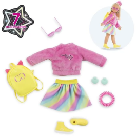 Corolle COR4062013610108 Vestidor Neón para Muñeca Maniquí de 28 cm con 7 Accesorios - Juego de Ropa