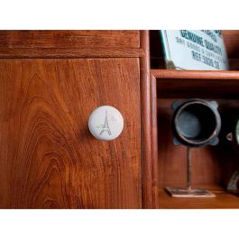 Rei e816 Blister 4 Pomos Redondos Porcelana Acabado Ilustrado Ø40mm Mueble Clásico