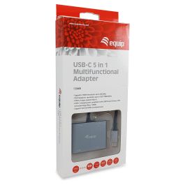 EQUIP ADAPTADOR USB-C 5IN1 HDMI 4K VGA USB 3.0 TIPO A + USB-C CARGA 100W