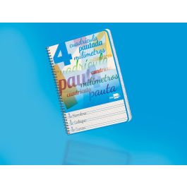 Cuaderno Espiral Liderpapel Cuarto Pautaguia Tapa Blanda 40H 75 gr Cuadro Pautado 4 mm Colores Surtidos 10 unidades