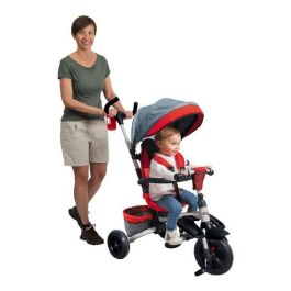 Mondo Triciclo Evolutivo On & Go Moovi Explore Convertible Plegable Asiento Giratorio Respaldo Reclinable Bastón Direccional Rojo 12+ Meses