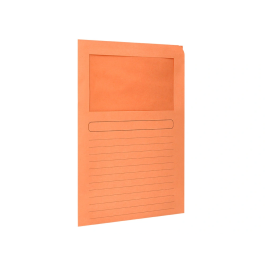 Q-connect Subcarpeta Cartulina A4 Naranja con Ventana Transparente 120 g/m²