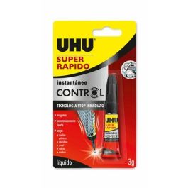 Uhu Super rápido control - Pegamento instantáneo líquido 3 g, resistente al agua, apto lavavajillas, referencia 35281