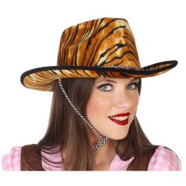 Sombrero Oeste Tigre Mujer Adulto - Estampado Salvaje para Fiestas Temáticas