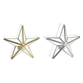 Portavela Navidad Moderna DKD Home Decor Dorado Plateado 8 x 16 x 16 cm (2 Unidades) Precio: 23.89000042. SKU: B15VVWMCVX