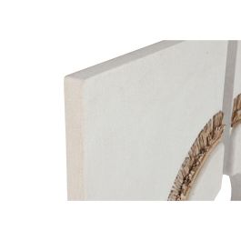 DKD Home Decor Decoración Pared Scandi Blanco Natural 120x120x6 cm Set 2 Piezas MDF y Fibra