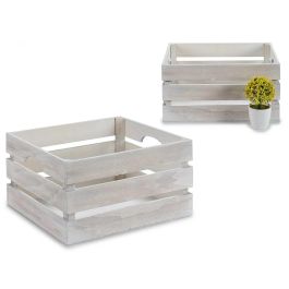 Giftdecor Caja Blanco Envejecido Madera Álamo 36x26x18 cm (Set de 12) Precio: 63.58999999. SKU: S3604865