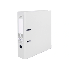 Liderpapel Archivador de Palanca A4 Documenta Forrado PVC con Rado Lomo 75mm Blanco, Compresor Metálico